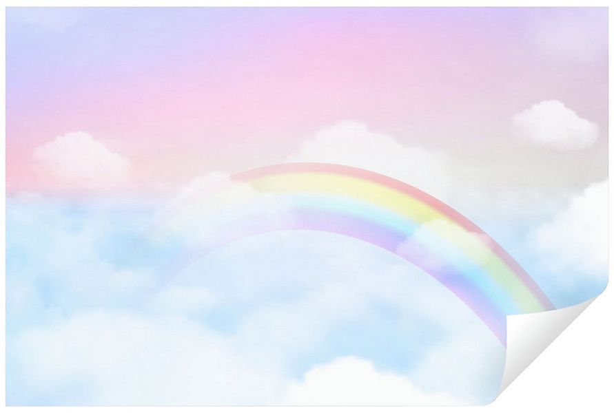 Wallarena Fototapete Kinderzimmer Mädchen Regenbogen Himmel Wolken Rosa Mäd günstig online kaufen