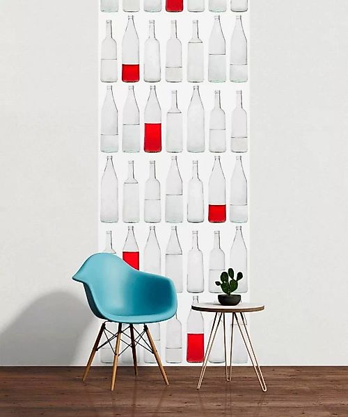 Dekopanel "Glasflaschen" 1,00x2,80 m / Glattvlies Klassik günstig online kaufen