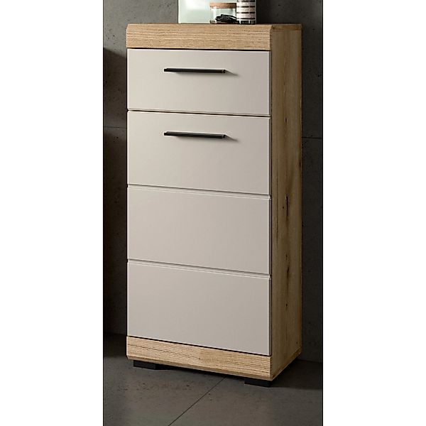 Inn.Furn Badezimmer Kommode in Sand und Eiche 37 x 88 cm Shawn günstig online kaufen