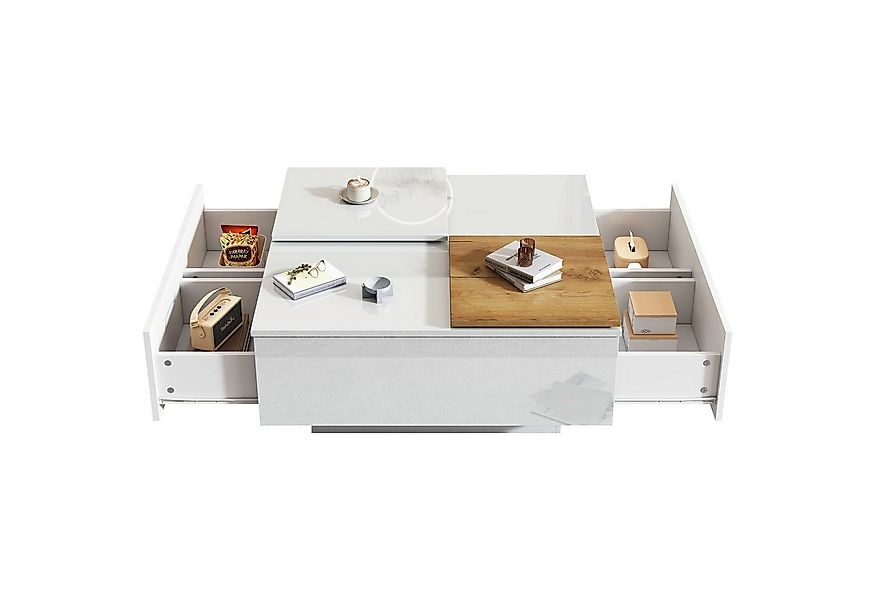 HAUSS SPOLE Couchtisch hochglänzend mit Einlegeböden, kleine verschiebbare günstig online kaufen