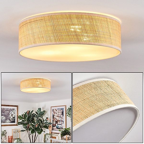 hofstein Deckenleuchte Deckenlampe aus Metall/Papiergeflecht/Kunststoff in günstig online kaufen