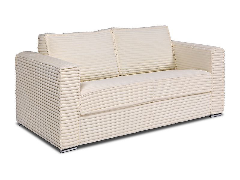 Schlafsofa mit Matratze 3-Sitzer - grob gerippter Cord - Beige - Liegefläch günstig online kaufen