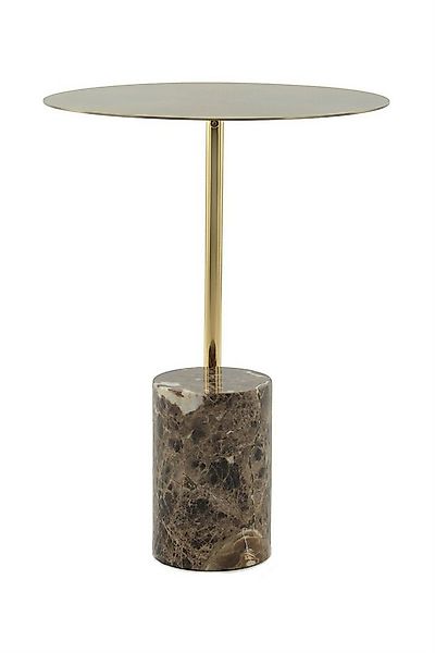 Qiyano Beistelltisch Eleganter Sofatisch Tereo Beige - Marmor, Glas, Wohnzi günstig online kaufen