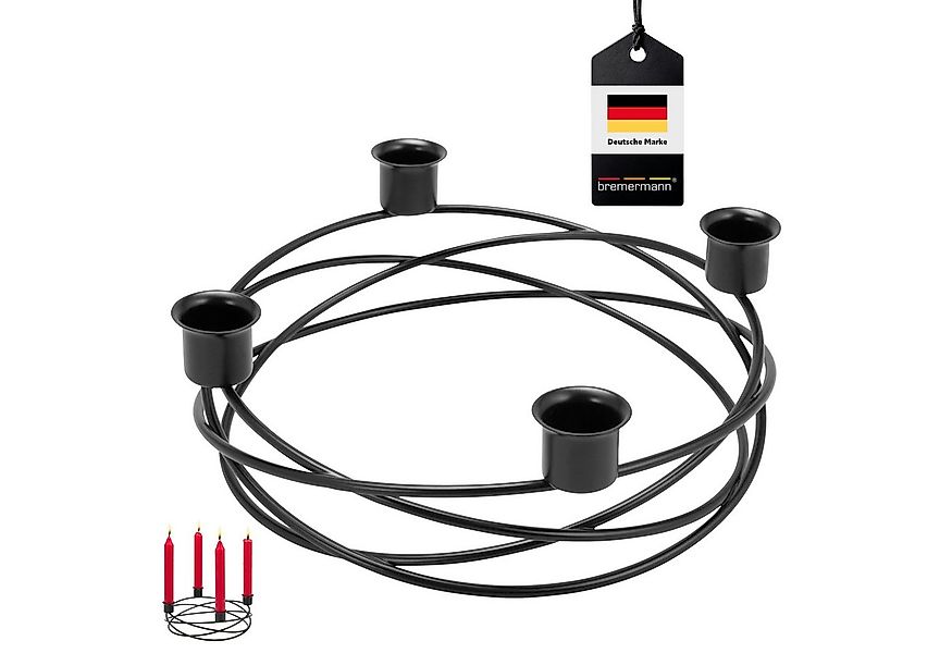 bremermann Kerzenhalter – Kranzform, für Stabkerzen / Tafelkerzen, Kerzenst günstig online kaufen