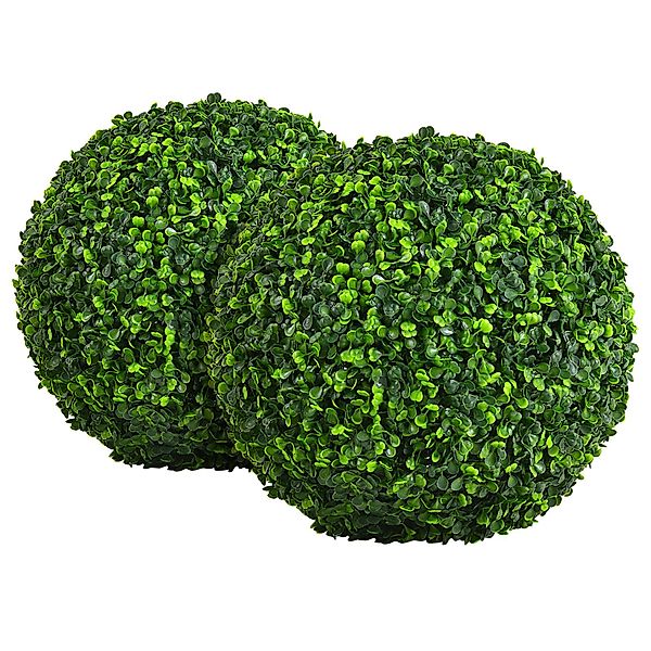 Kunstpflanze 2er Buchsbaumkugel Buchsbaumkugel, COSTWAY, UV-beständig, günstig online kaufen