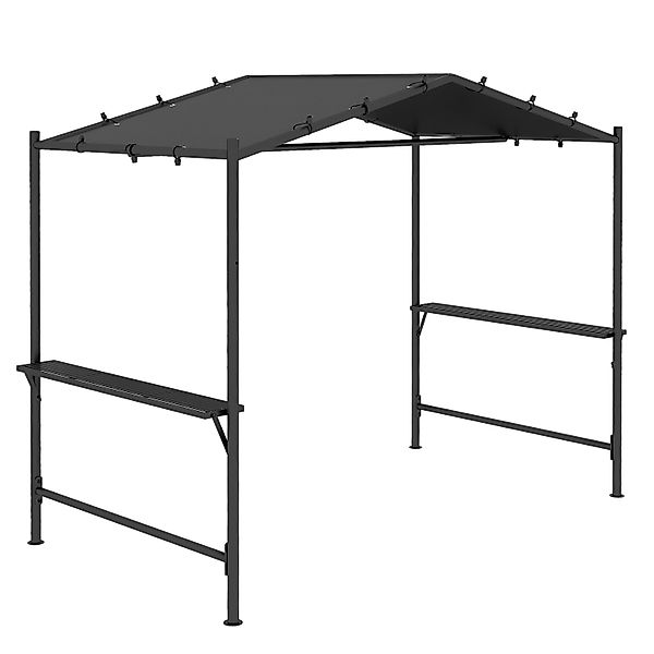 Outsunny Grillpavillon  Stahl Polyesterstoff Dunkelgrau 277L x 149B x 230H günstig online kaufen