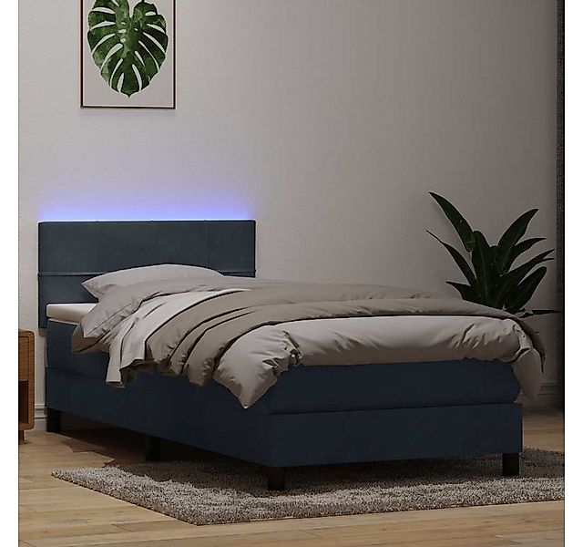 vidaXL Bett Boxspringbett mit Matratze Dunkelgrau 80x210 cm Samt günstig online kaufen
