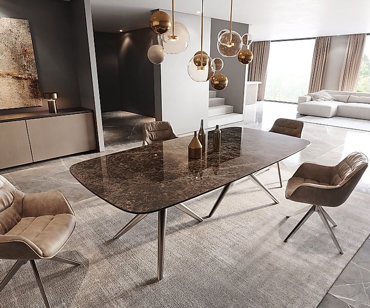 Esstisch Edge Boot 240x120 Keramik Emperador Extra Lucidato Dunkelbraun Est günstig online kaufen