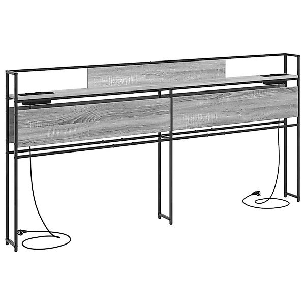 vidaXL Stauraum-Kopfteil mit Regal Grau Sonoma 180 cm Holzwerkstoff 859658 günstig online kaufen