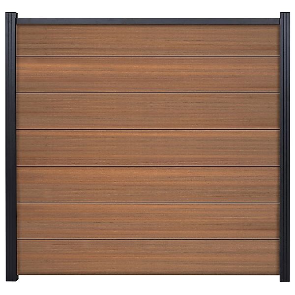 T&J Zaunset Tjörn 7 Lamellen Coextrudiert 179,5 cm x 24,5 cm Mahagoni günstig online kaufen