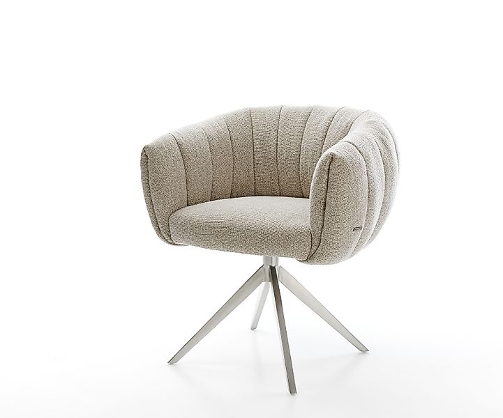 Drehstuhl Jada-Flex Webstoff Soft Beige Kreuzgestell breit Edelstahl 360° d günstig online kaufen