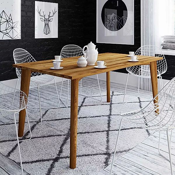 Tisch aus Wildeiche Massivholz 100 cm tief günstig online kaufen