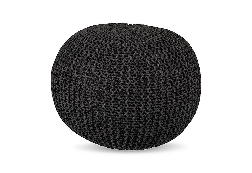 relaxdays Pouf Gestrickter Pouf, Dunkelgrau günstig online kaufen