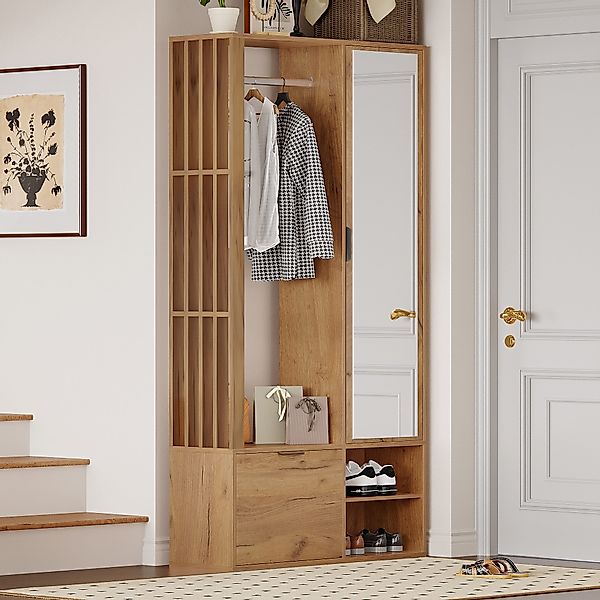 Merax Garderoben-Set 6-in-1 Garderobenschrank in Holzoptik günstig online kaufen