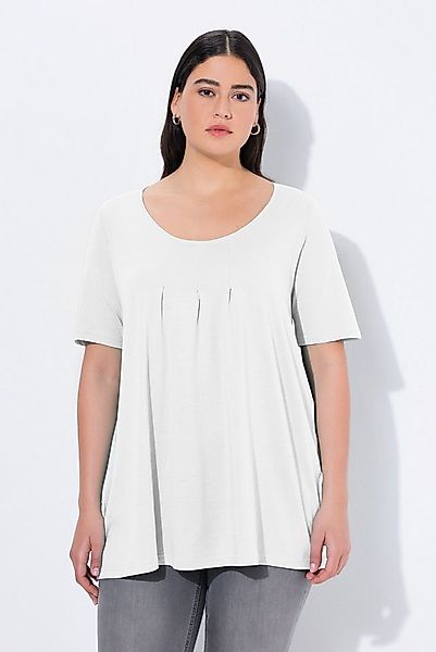 Ulla Popken T-Shirt T-Shirt Zierfalten A-Linie Rundhals Halbarm Modal günstig online kaufen