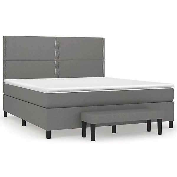 vidaXL Boxspringbett mit Matratze Dunkelgrau 180x200 cm Stoff1358483 günstig online kaufen