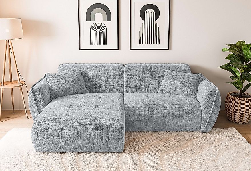 Home affaire Ecksofa "MIRELDA L-Form mit Steppungen, Recamiere rechts/links günstig online kaufen