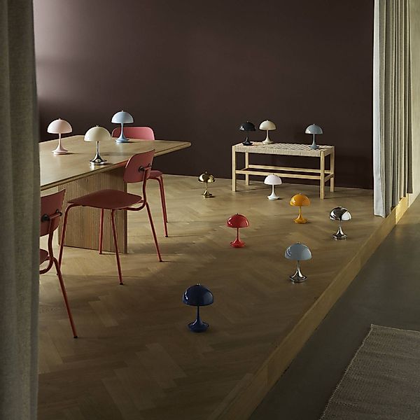 Louis Poulsen Panthella PORTABLE 160 V3, opal chrom/blaugrau günstig online kaufen