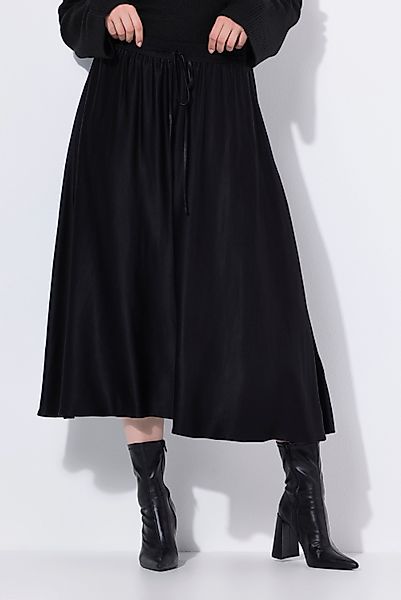 Ulla Popken Midirock Satin-Midirock A-Linie Elastikbund günstig online kaufen