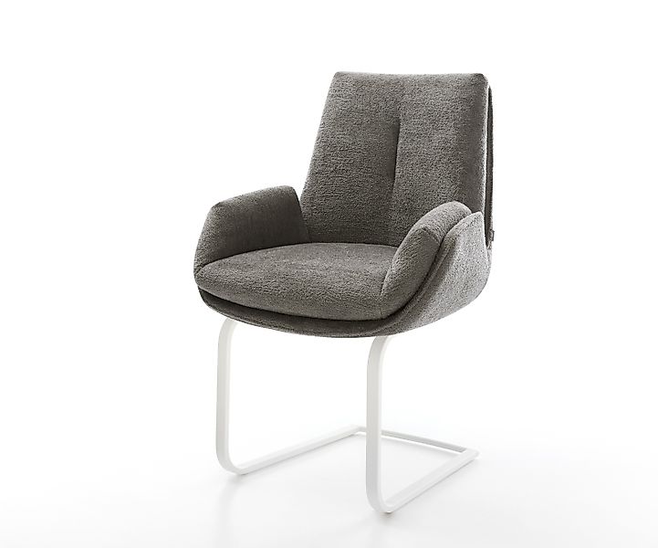 Freischwinger Clea-Flex Bouclé Soft Schlamm Freischwinger flach Weiß günstig online kaufen