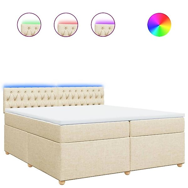 vidaXL Boxspringbett mit Matratze Creme 200x200 cm Stoff 3289099 günstig online kaufen