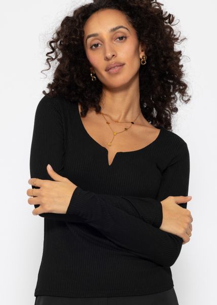 SASSYCLASSY Longshirt Geripptes Langarmshirt Damen mit günstig online kaufen