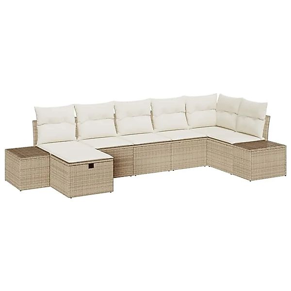 vidaXL Sofa Set mit Kissen 7-Tlg Poly-Rattan 3360732 günstig online kaufen