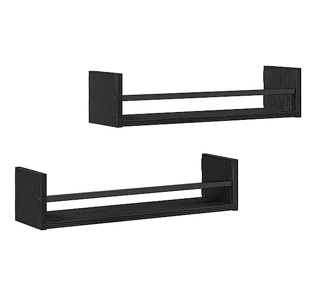 vidaXL Regal Wandregal 2 pcs Schwarz Eichen-Optik 60 x 16 x 14 cm, 2-tlg. günstig online kaufen