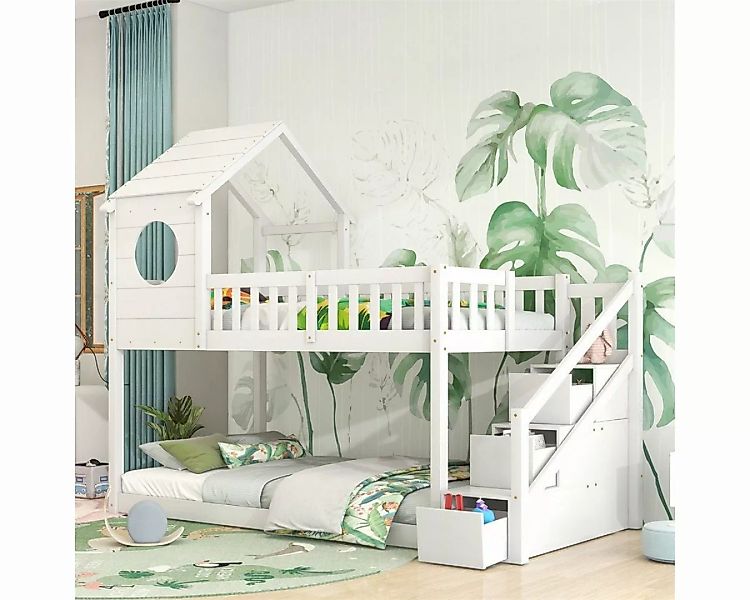 XDeer Kinderbett Baumhaus Kinderbett Etagenbett,Kinderbett in Hausform, Lei günstig online kaufen