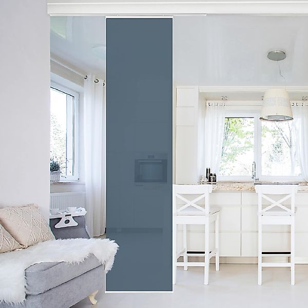 Bilderdepot24 Schiebegardine modern Flächenvorhang blickdicht Schieferblau, günstig online kaufen