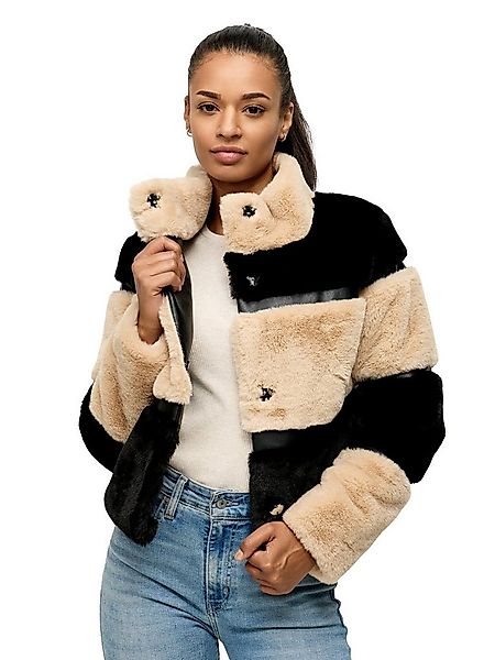 Tazzio Winterjacke F805 Blockstreifen-Design im Teddy-Look, kuschelige Fell günstig online kaufen