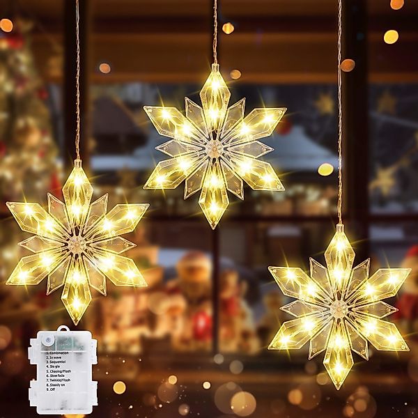 Elegear LED-Lichterkette Weihnachtsdeko Fenster Stern, beleuchtete günstig online kaufen