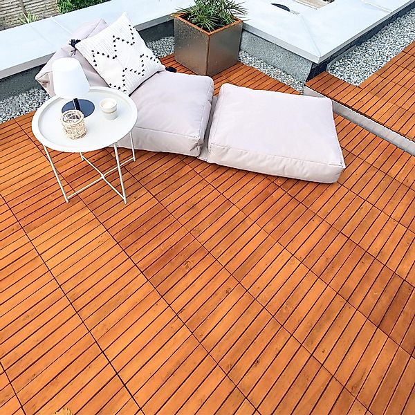 Holzfliese Akazienholz FSC®-zertifiziert 33er-Set 30x30cm günstig online kaufen