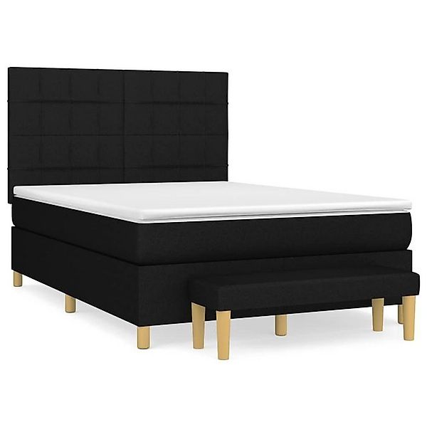 vidaXL Boxspringbett Boxspringbett mit Matratze Schwarz 140x200 cm Stoff Be günstig online kaufen