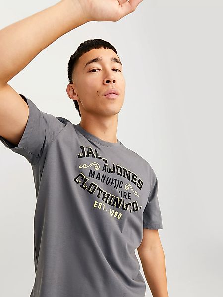 Jack & Jones Rundhalsshirt "JJELOGO TEE SS O-NECK 2 COL SS25 SN", mit Logo günstig online kaufen