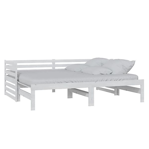 vidaXL Tagesbett Ausziehbar Weiß Kiefer Massivholz 2x(90x200) cm787246 günstig online kaufen