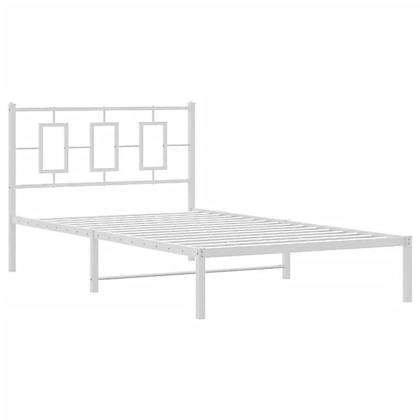 vidaXL Bettgestell mit Kopfteil Metall Weiß 107x203 cm 374286 günstig online kaufen