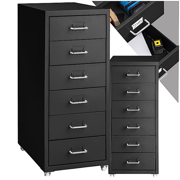 tectake Rollcontainer Rollschrank aus Metall 41x28x69cm, günstig online kaufen