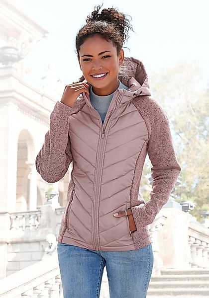 Vivance Steppjacke, mit Kapuze, mit Strickfleece-Ärmeln günstig online kaufen