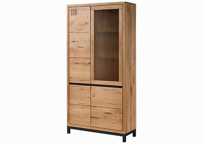 Massivmoebel24 Standvitrine (Vitrine Wildeiche 103x40x205 natur geölt VILLA günstig online kaufen