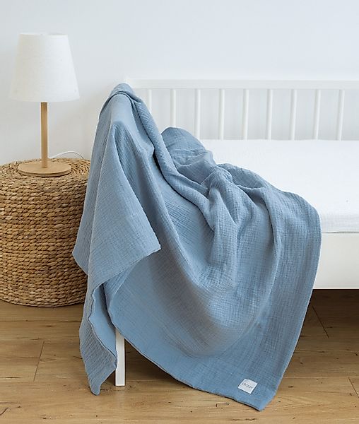 Wohndecke 2-LAGIGE Baumwolle dick MUSSELIN Decke günstig online kaufen
