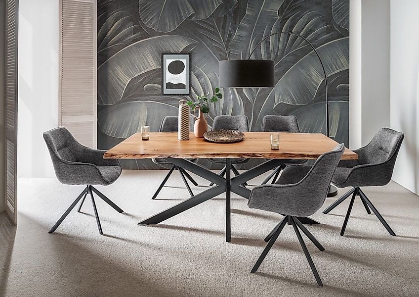 bene living Essgruppe Baumkantentisch Catania, 6er günstig online kaufen