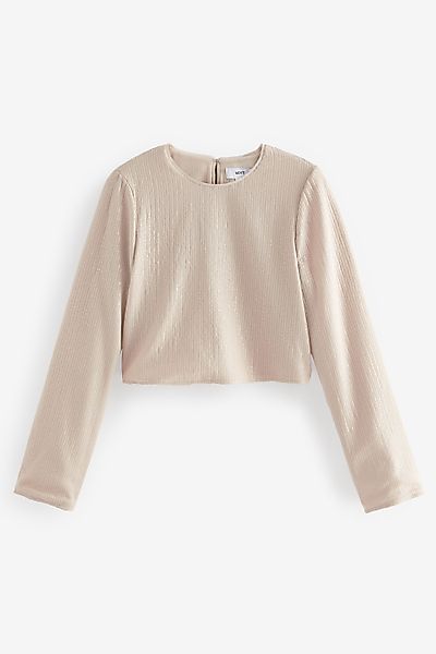 Next Paillettenshirt Langärmliges Paillettentop mit Rückenausschnitt günstig online kaufen