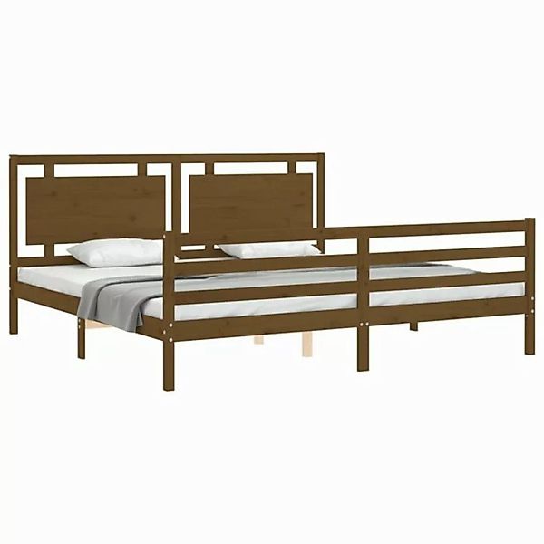 vidaXL Bett Massivholzbett mit Kopfteil Schwarz 200x200 cm günstig online kaufen