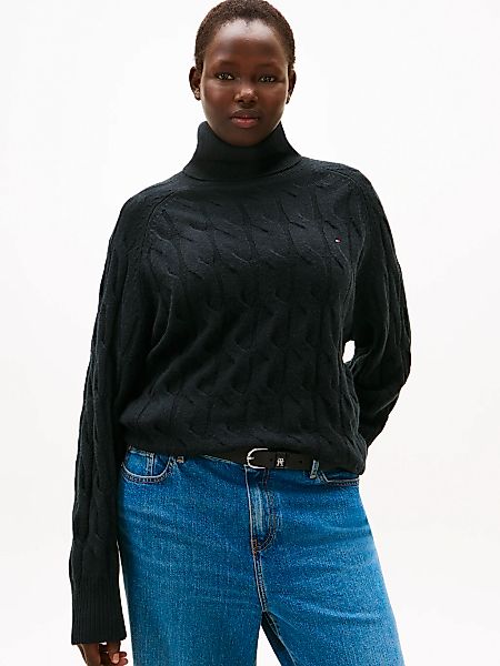 Tommy Hilfiger Curve Rollkragenpullover "CRV SOFT WOOL CABLE ROLL-NK SWT" i günstig online kaufen