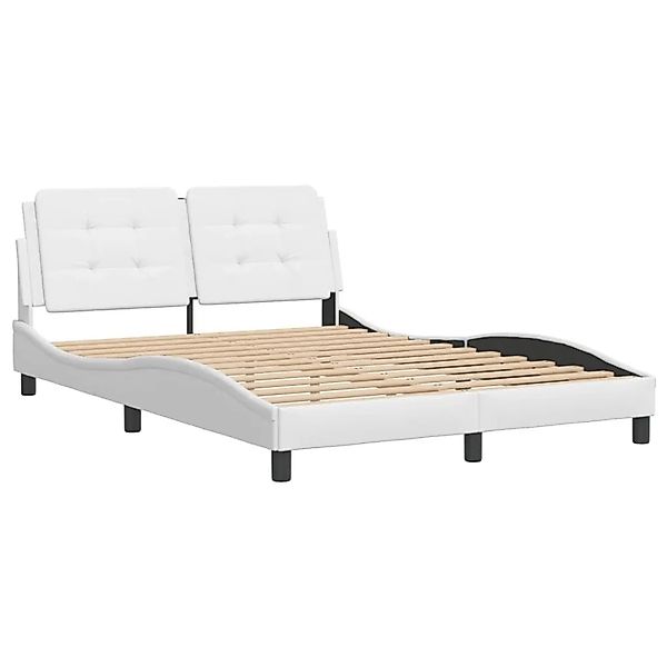 vidaXL Bettgestell ohne Matratze Zadar Weiß 120x200 cm Kunstleder 3208171 günstig online kaufen