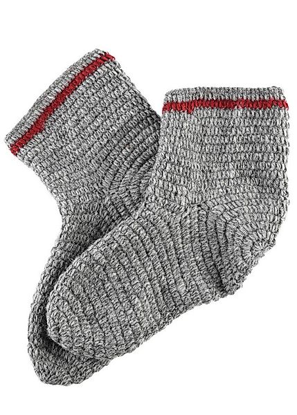 Battle Merchant Ritter-Kostüm Wollsocken, gehäkelt, grau-weinrot günstig online kaufen