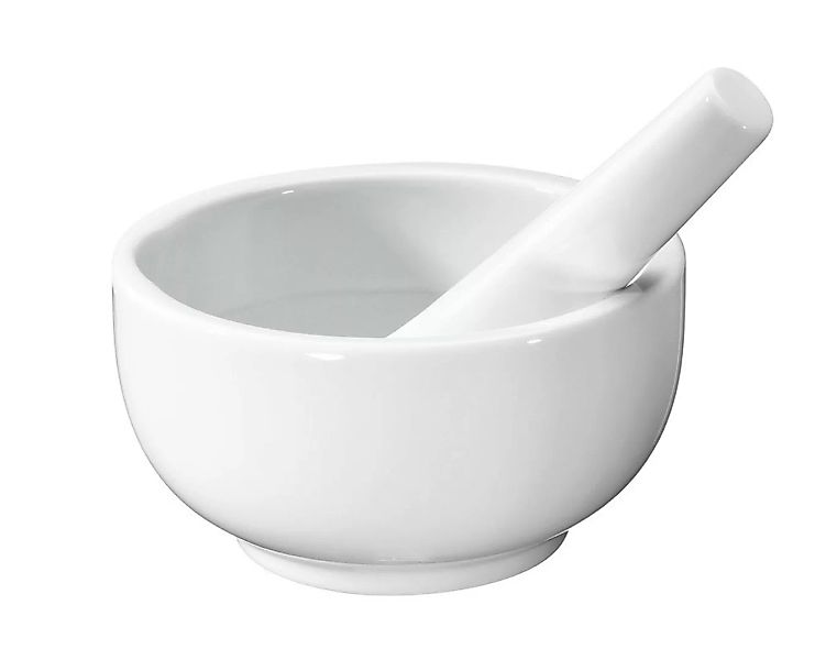 Küchenprofi Mörser Porzellan mit Stößel Weiß 12cm günstig online kaufen