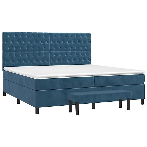 vidaXL Boxspringbett mit Matratze Dunkelblau 200x200 cm Samt 3138047 günstig online kaufen