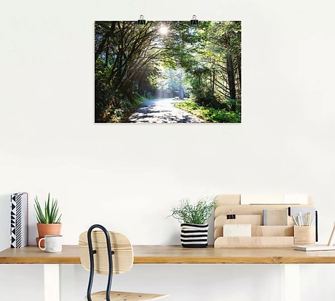 Artland Wandbild »Sonniger Wald«, Baumbilder, (1 St.) günstig online kaufen
